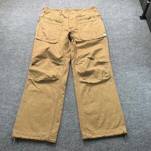 Sassafras Fall Leaf Pants Mens L Brown Cotton Made in Japan Utility Cargo